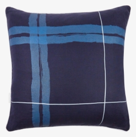 Brushstroke Plaid 22 Pillow Navy Blue Chairish Dark - Cushion, HD Png Download, Transparent PNG