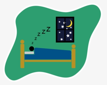 Illustration Of Person In Bed With Night Sky Behind, HD Png Download, Transparent PNG