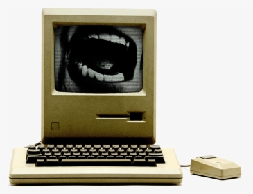 Retro Computer With Screaming Mouth On-screen - Macintosh, HD Png Download, Transparent PNG