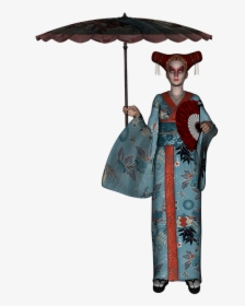 Geisha, Japan, Make-up, Kimono, Culture, Asia, Parasol - Geisha, HD Png Download, Transparent PNG