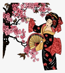Japan Clipart Clothing Japanese - Japanese Geisha Png, Transparent Png, Transparent PNG