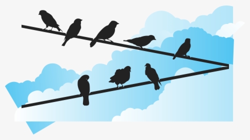 Bird Euclidean Vector Wire - Silhouette, HD Png Download, Transparent PNG