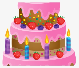 Cake Clipart Pastel - Transparent Background Birthday Cake Clip Art, HD Png Download, Transparent PNG
