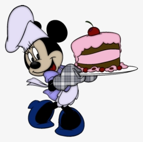 Happy Birthday Cake Gif - Minnie Mouse Holding Birthday Cake, HD Png Download, Transparent PNG