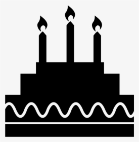 Birthday Cake With Candles - Birthday Cake Silhouette Png, Transparent Png, Transparent PNG