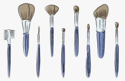 #blue #brush #draw #drawing #brown #brushes #makeup - Draw Makeup Brushes, HD Png Download, Transparent PNG