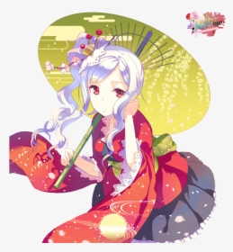 Kimono Girl 1 By Nunnallyrey-d7dp6bo - Anime Girl Kimono Png, Transparent Png, Transparent PNG