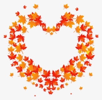 Autumn Leaves Heart Transparent Png Clip Art Image - Fall Leaves Heart Clipart, Png Download, Transparent PNG
