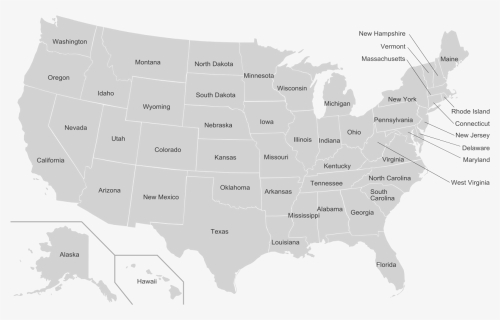 Blank Us Map Numbered - United States Map, HD Png Download, Transparent PNG