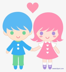 Transparent Kid Valentine Clipart - Girl And Boy Animation, HD Png Download, Transparent PNG