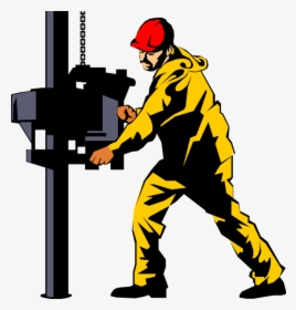Graphic Black And White Library Derrick Worker Drills - Offshore Rig Worker Vector, HD Png Download, Transparent PNG