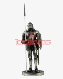 Medieval Knight Spearman With Shield Statue - Medieval Knights With Spears, HD Png Download, Transparent PNG