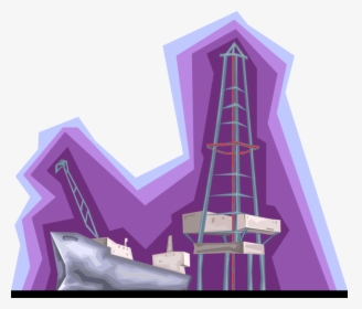 Vector Illustration Of Offshore Petroleum Fossil Fuel - Illustration, HD Png Download, Transparent PNG
