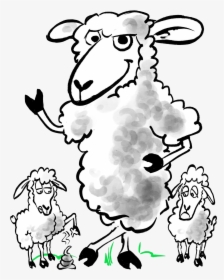Transparent Flock Of Sheep Clipart - Cartoon, HD Png Download, Transparent PNG