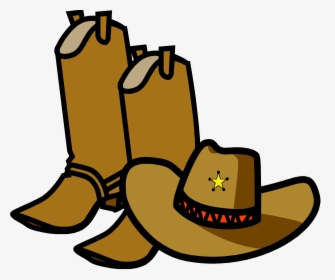 Cowboy Boots Clip Art Transparent - Cowboy Boot And Hat Clipart, HD Png Download, Transparent PNG