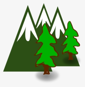 Mountain Tree Cliparts - Tree And Mountains Clipart, HD Png Download, Transparent PNG