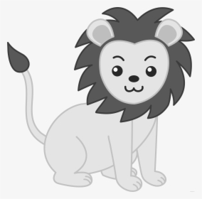 Lion And Basketball Png Black White - Clip Art Zoo Animals, Transparent Png, Transparent PNG