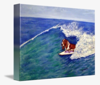 Basset Hound Beagle Dog Surfing Tile Art - Basset Hound, HD Png Download, Transparent PNG