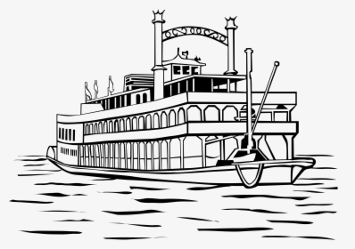 Transparent Ferry Png - Ferry Black And White, Png Download, Transparent PNG