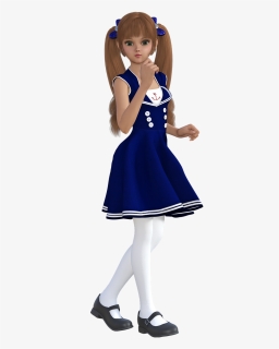 Girl Png Female 3d Model - 3d Anime Girl Png, Transparent Png, Transparent PNG