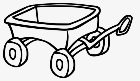 Wagon, Toy, Cart, Trolley - Black And White Wagon Clipart, HD Png Download, Transparent PNG