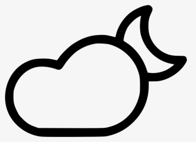 Cloud Cloudy Weather Night Moon Svg Png Icon Free Download - Thundersnow, Transparent Png, Transparent PNG