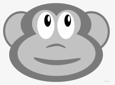 Monkey Head Animal Free Black White Clipart Images - Cartoon, HD Png Download, Transparent PNG