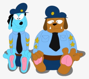 The Skinny Cop Dog And Fat Cop Dog Feet - Cartoon, HD Png Download, Transparent PNG