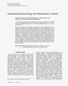 Harvesting Raindrop Energy With Piezoelectrics A Review, HD Png Download, Transparent PNG
