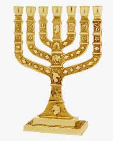 Jewish Menorah Jerusalem Candle Holder - Menorah Israel, HD Png Download, Transparent PNG