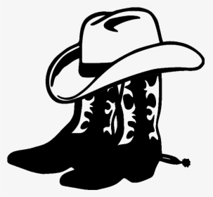 Cowboy Boots Clipart Drawn - Cowboy Boots And Hat Silhouette, HD Png ...