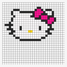 Hello Kitty Head Perler Bead Pattern / Bead Sprite - Perler Beads Hello Kitty Pattern, HD Png Download, Transparent PNG