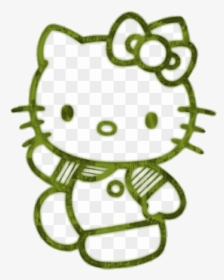 Hello Kitty Clipart White On Black Free Transparent - Hello Kitty Color Template, HD Png Download, Transparent PNG