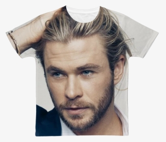 Chris Hemsworth ﻿classic Sublimation Adult T-shirt - Fine Hair Men Long, HD Png Download, Transparent PNG