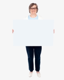 Old Women Holding Banner - Businessperson, HD Png Download, Transparent PNG