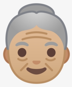 Old Woman Medium Light Skin Tone Icon - Old Woman Emoji, HD Png Download, Transparent PNG