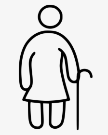 Old Woman - Old Woman White Icon, HD Png Download, Transparent PNG