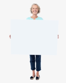Old Women Holding Banner Png Image - Old Woman Holding Banner Png, Transparent Png, Transparent PNG