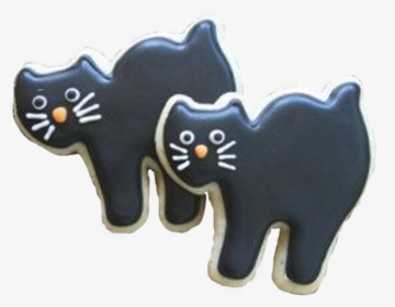 Black Cat Decorated Halloween Cookie - Cartoon, HD Png Download, Transparent PNG