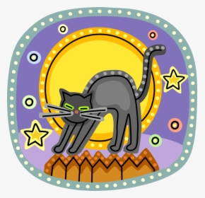 Vector Illustration Of Halloween Black Cat Associated - Film Strip Round Circle, HD Png Download, Transparent PNG