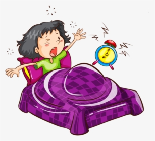 Free Png Download Cartoon Images Waking Up With Alarm - Child Wake Up Drawing, Transparent Png, Transparent PNG