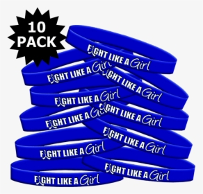 Fight Like A Girl Wristband Bracelets In Blue For Colon - Fight Like A Girl Breast Cancer Bracelets, HD Png Download, Transparent PNG
