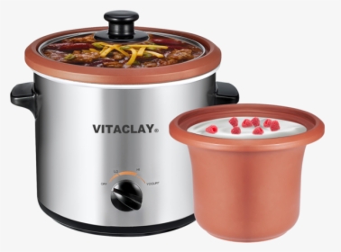 Vitaclay Vs7600 2c 2 In 1 Organic Slow Cooker And Yogurt - Yogurt Maker Alat, HD Png Download, Transparent PNG