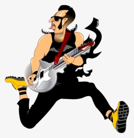 Rocker Guitarist Cartoon, HD Png Download, Transparent PNG
