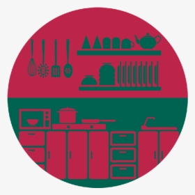 Kitchen Icons Round Picture   Class - Circle, HD Png Download, Transparent PNG