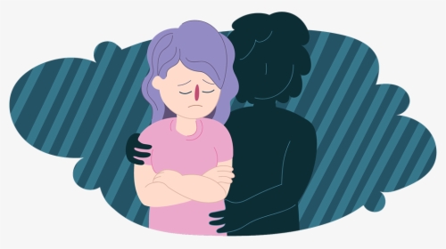Sad Woman In Dark Cloud Being Comforted By Invisible - Dealing With Abuse And Finding Help, HD Png Download, Transparent PNG