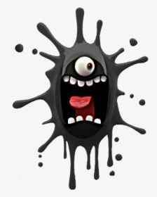 #scared #cute #mouth #emotions Gray #schalloween - Funny Monster 3d Png, Transparent Png, Transparent PNG