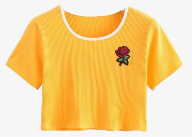 #yellow #shirt #croptop #fashion #pngs #png #cute #trendy - Crop Tees, Transparent Png, Transparent PNG