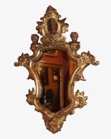 Baroque Mirror Largeand Round Baroque Mirror With Golden - Wall Clock, HD Png Download, Transparent PNG