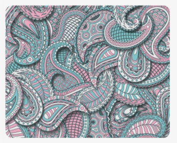 Pink Teal White Fun Ornate Paisley Pattern Rectangle - Paisley, HD Png Download, Transparent PNG